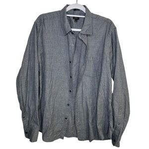 J.Crew Men’s 100% Cotton Gray Button-Up Shirt Slim Fit XL